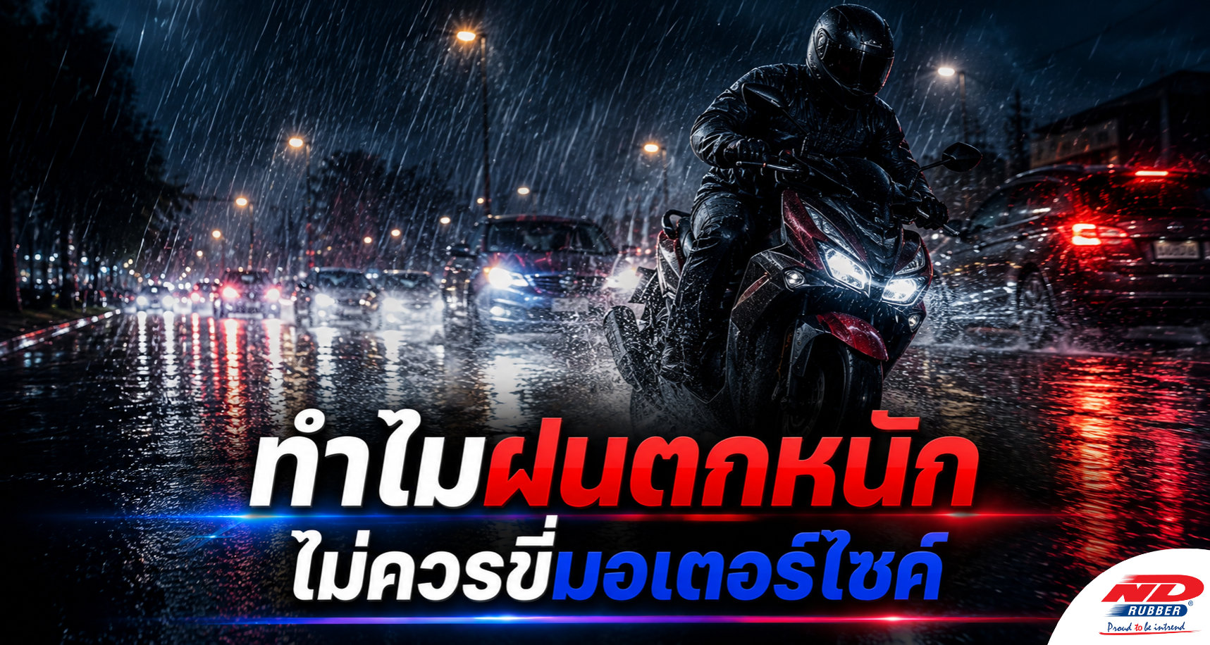 B0720 ทำไมฝนตกหนัก ไม่ควรขี่มอเตอร์ไซค์